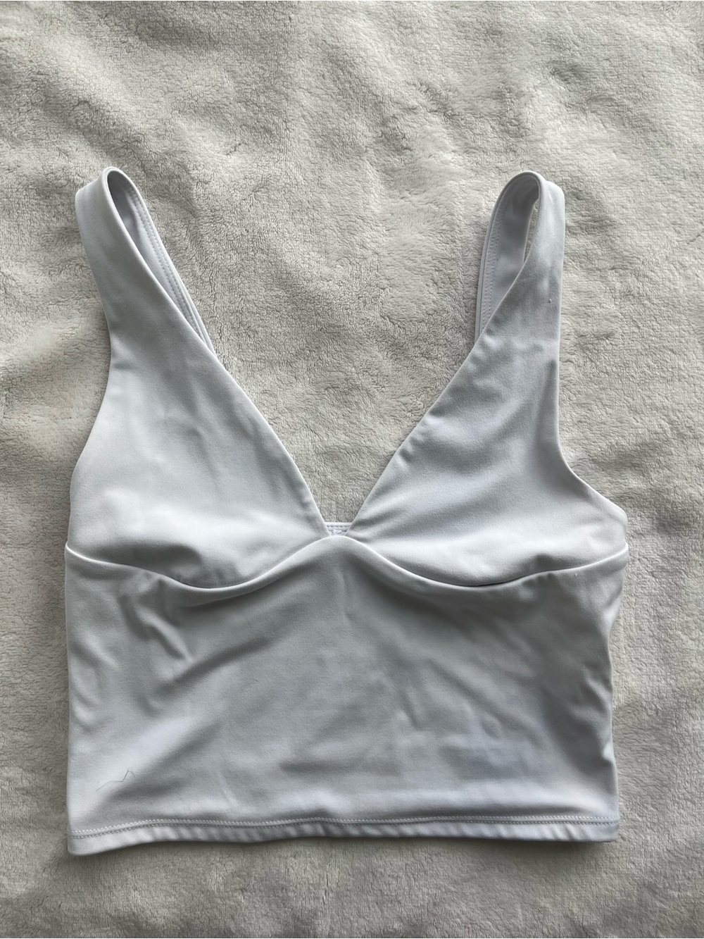 White V-Neck Crop Top